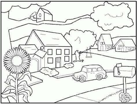 Mi Barrio Para Colorear: Dibujar Fácil con este Paso a Paso, dibujos de Un Barrio, como dibujar Un Barrio paso a paso para colorear
