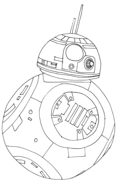 Star Wars BB8 Coloring Page Free. | Dennis | Pinterest: Dibujar Fácil con este Paso a Paso, dibujos de Un Bb8, como dibujar Un Bb8 para colorear e imprimir