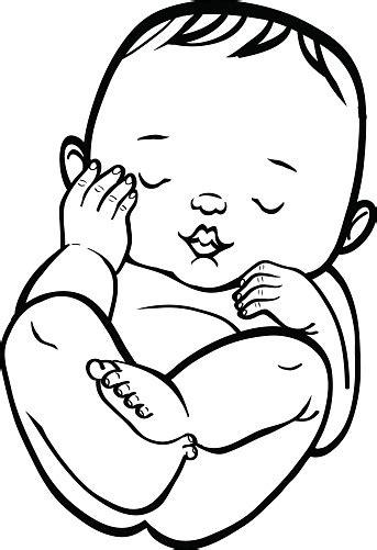 Ilustración de Pequeño Bebé Recién Nacido Durmiendo: Aprender como Dibujar y Colorear Fácil, dibujos de Un Bebe Durmiendo, como dibujar Un Bebe Durmiendo paso a paso para colorear