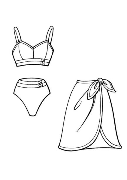Menta Más Chocolate - RECURSOS y ACTIVIDADES PARA: Aprender a Dibujar y Colorear Fácil, dibujos de Un Bikini, como dibujar Un Bikini para colorear