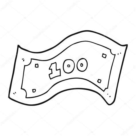 Caricatura en blanco y negro billete de 100 dólares: Aprender como Dibujar y Colorear Fácil con este Paso a Paso, dibujos de Un Billete De 100, como dibujar Un Billete De 100 para colorear e imprimir