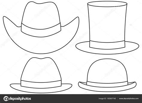 Черно-белый шляпный набор из 4: Aprender como Dibujar Fácil con este Paso a Paso, dibujos de Un Bombin, como dibujar Un Bombin paso a paso para colorear
