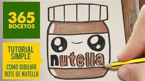 COMO DIBUJAR UN BOTE DE NUTELLA KAWAII PASO A PASO: Aprende como Dibujar y Colorear Fácil, dibujos de Un Bote De Nutella Kawaii, como dibujar Un Bote De Nutella Kawaii paso a paso para colorear