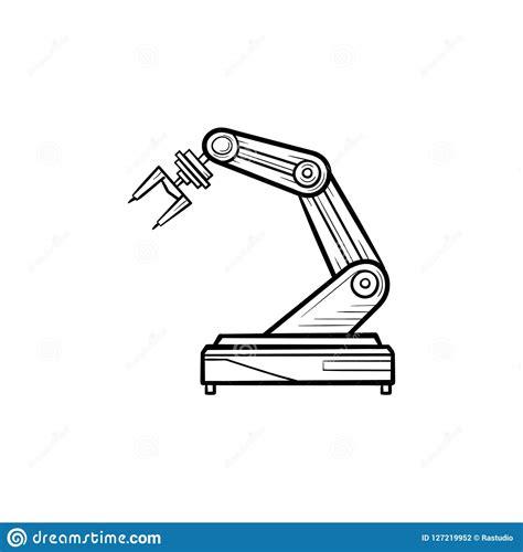 Robotic Arm Hand Drawn Outline Doodle Icon. Stock Vector: Aprender como Dibujar Fácil, dibujos de Un Brazo Robotico, como dibujar Un Brazo Robotico paso a paso para colorear