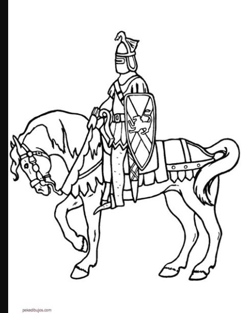 Guerreros Medievales Para Colorear - Dibujos de guerreros: Dibujar y Colorear Fácil, dibujos de Un Caballero Medieval, como dibujar Un Caballero Medieval para colorear