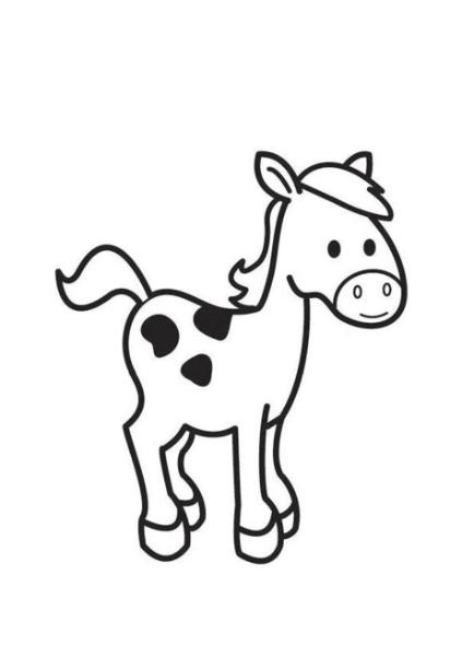 Dibujo para colorear caballo - Dibujos Para Imprimir: Dibujar y Colorear Fácil, dibujos de Un Caballo Bebe, como dibujar Un Caballo Bebe para colorear