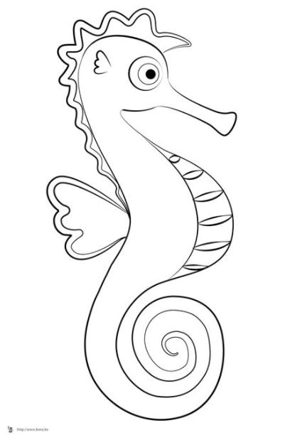 Dibujos de Caballito de mar (Animales) para colorear: Dibujar Fácil con este Paso a Paso, dibujos de Un Caballo De Mar, como dibujar Un Caballo De Mar paso a paso para colorear