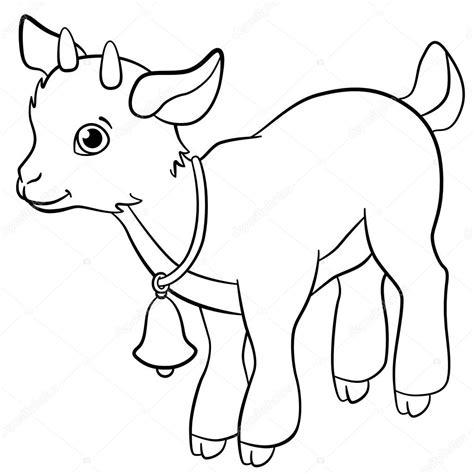 Páginas para colorear. Animales de granja. Pequeña cabra: Dibujar y Colorear Fácil, dibujos de Un Cabrito, como dibujar Un Cabrito paso a paso para colorear