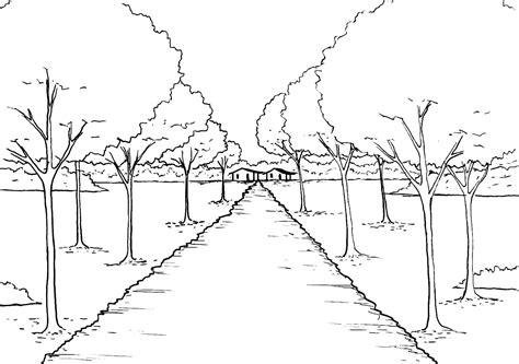 100 Dibujos de Naturaleza para colorear - Paisaje: Aprende como Dibujar Fácil con este Paso a Paso, dibujos de Un Camino Con Arboles, como dibujar Un Camino Con Arboles paso a paso para colorear