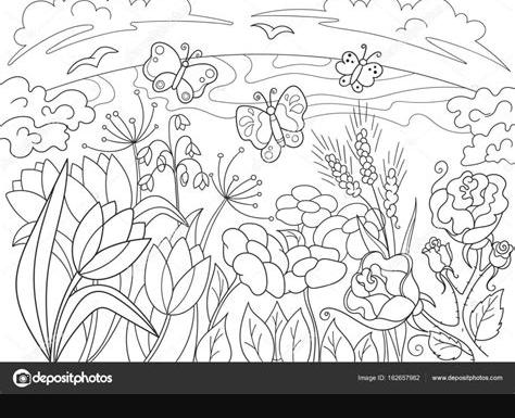 Kolorowanki dla dzieci kreskówki Glade z kwiatami w: Dibujar Fácil con este Paso a Paso, dibujos de Un Campo De Flores, como dibujar Un Campo De Flores paso a paso para colorear