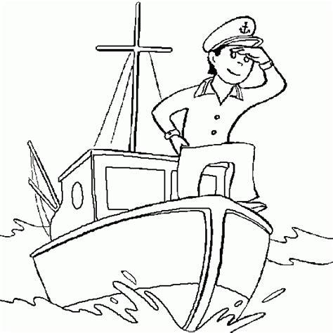 Dibujo barco de motor en el mar - Dibujos de vehículos: Dibujar y Colorear Fácil, dibujos de Un Capitan De Barco, como dibujar Un Capitan De Barco para colorear