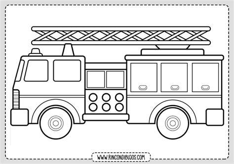 Dibujos de Camion de Bomberos Colorear - Rincon Dibujos: Aprender como Dibujar y Colorear Fácil con este Paso a Paso, dibujos de Un Carro De Bomberos, como dibujar Un Carro De Bomberos para colorear e imprimir