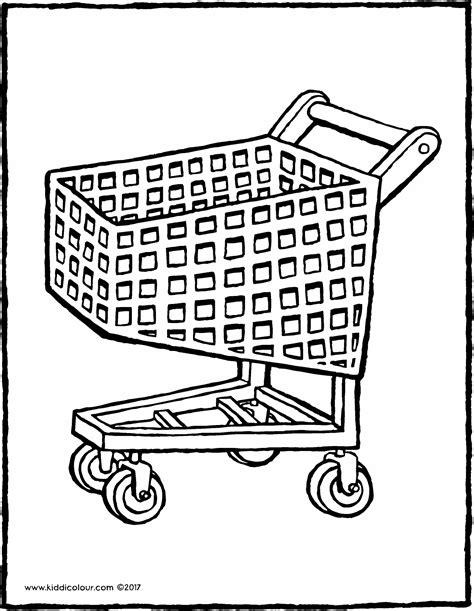 un carrito de la compra - kiddicolour: Aprender a Dibujar Fácil con este Paso a Paso, dibujos de Un Carro De Compra, como dibujar Un Carro De Compra paso a paso para colorear