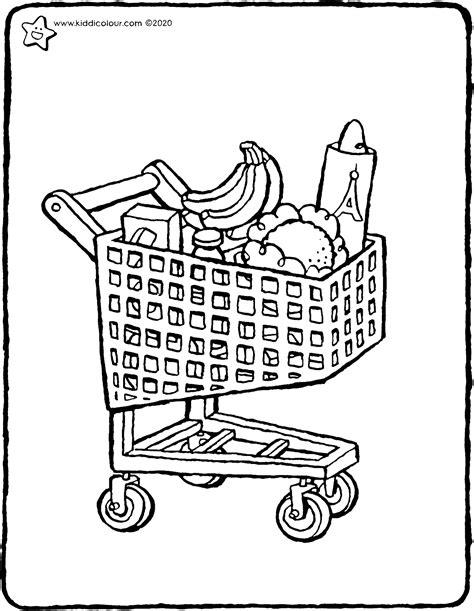 un carrito de la compra lleno - kiddicolour: Dibujar y Colorear Fácil con este Paso a Paso, dibujos de Un Carro De Compra, como dibujar Un Carro De Compra para colorear