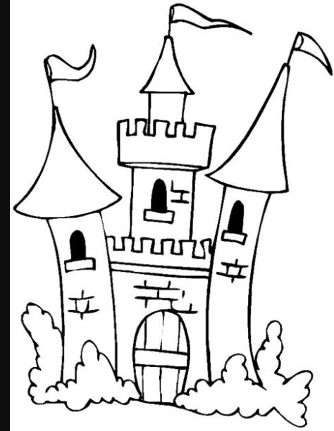 Sencillo castillo para colorear: Dibujar Fácil con este Paso a Paso, dibujos de Un Castillo De Cuento, como dibujar Un Castillo De Cuento para colorear e imprimir