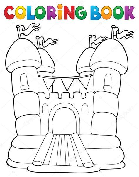 Castillo inflable de libro para colorear — Archivo: Dibujar y Colorear Fácil con este Paso a Paso, dibujos de Un Castillo Hinchable, como dibujar Un Castillo Hinchable para colorear e imprimir