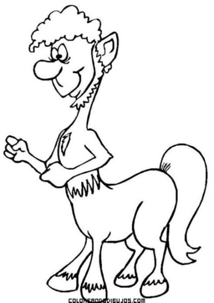 Centauro mitológico infantil para colorear: Dibujar y Colorear Fácil con este Paso a Paso, dibujos de Un Centauro, como dibujar Un Centauro para colorear