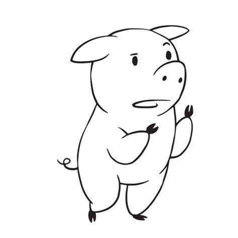 ᐈ Ganado porcino para colorear imágenes de stock: Dibujar Fácil con este Paso a Paso, dibujos de Un Cerdo De Pie, como dibujar Un Cerdo De Pie paso a paso para colorear