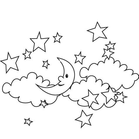 Cielo para colorear. pintar e imprimir: Dibujar Fácil, dibujos de Un Cielo De Noche, como dibujar Un Cielo De Noche paso a paso para colorear