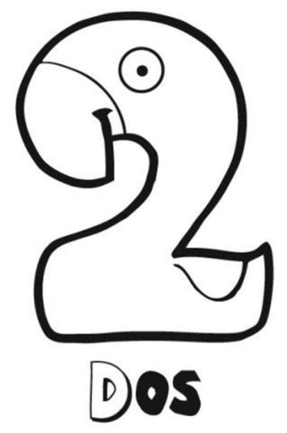 Dibujo para colorear del número dos para los niños: Aprende como Dibujar Fácil con este Paso a Paso, dibujos de Un Cisne Con Números, como dibujar Un Cisne Con Números para colorear e imprimir