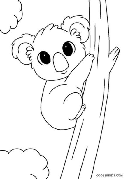 Dibujos de Koala para colorear - Páginas para imprimir gratis: Aprende como Dibujar y Colorear Fácil con este Paso a Paso, dibujos de Un Coala, como dibujar Un Coala para colorear e imprimir