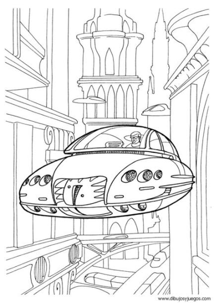 dibujo-de-transporte-futurista-para-colorear-001: Dibujar Fácil, dibujos de Un Coche Del Futuro, como dibujar Un Coche Del Futuro paso a paso para colorear