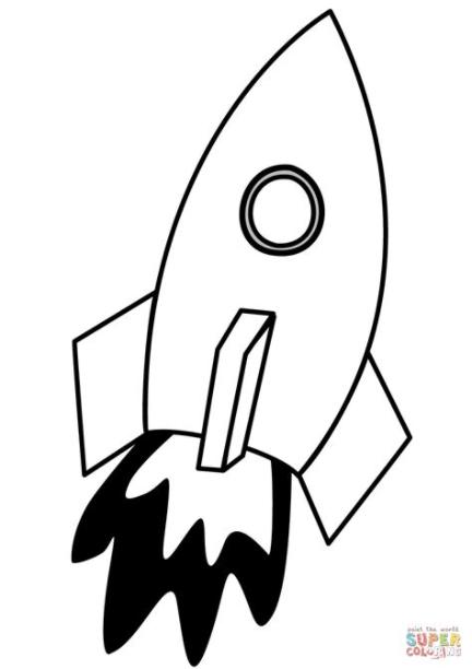 Dibujo de Cohete Espacial para colorear | Dibujos para: Aprende a Dibujar y Colorear Fácil con este Paso a Paso, dibujos de Un Cohete Espacial, como dibujar Un Cohete Espacial para colorear