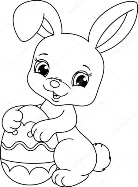 Conejos Animados Para Colorear: Dibujar y Colorear Fácil con este Paso a Paso, dibujos de Un Conejito De Pascua, como dibujar Un Conejito De Pascua para colorear e imprimir