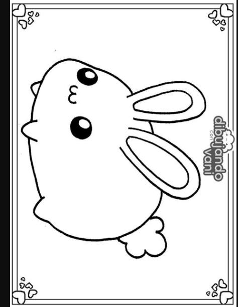 Dibujo de un conejo para imprimir y colorear - Dibujando: Dibujar y Colorear Fácil, dibujos de Un Conejito Kawaii, como dibujar Un Conejito Kawaii paso a paso para colorear