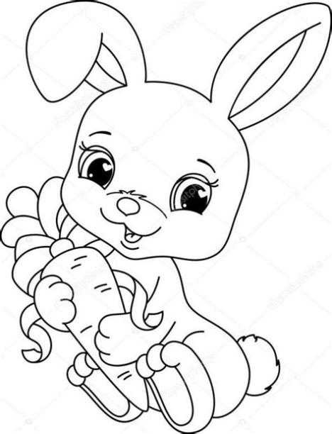 Dibujos de Conejos para colorear ★ Imágenes para: Aprender a Dibujar Fácil, dibujos de Un Conejito Tierno Y, como dibujar Un Conejito Tierno Y para colorear