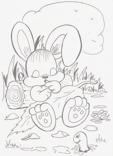 Dibujos para colorear: Dibujos para colorear - Conejo: Dibujar y Colorear Fácil con este Paso a Paso, dibujos de Un Conejo Dormido, como dibujar Un Conejo Dormido paso a paso para colorear