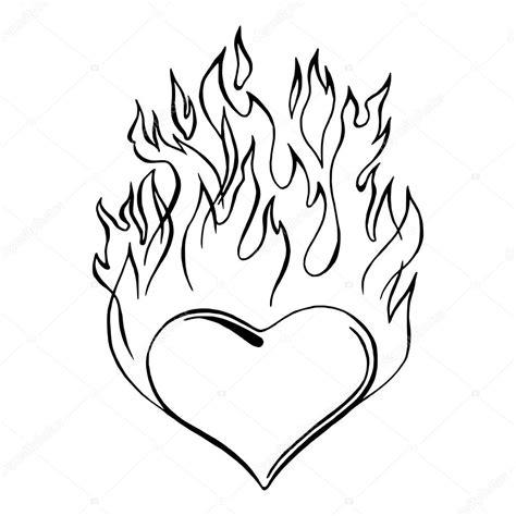 Coeur flamboyant image vectorielle par Stanislav7: Dibujar y Colorear Fácil, dibujos de Un Corazon Con Fuego, como dibujar Un Corazon Con Fuego para colorear e imprimir