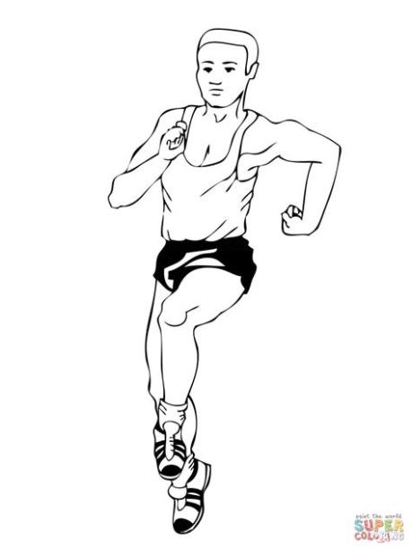 Dibujo de Corredor de Sprint para colorear | Dibujos para: Dibujar Fácil con este Paso a Paso, dibujos de Un Corredor De Atletismo, como dibujar Un Corredor De Atletismo para colorear e imprimir