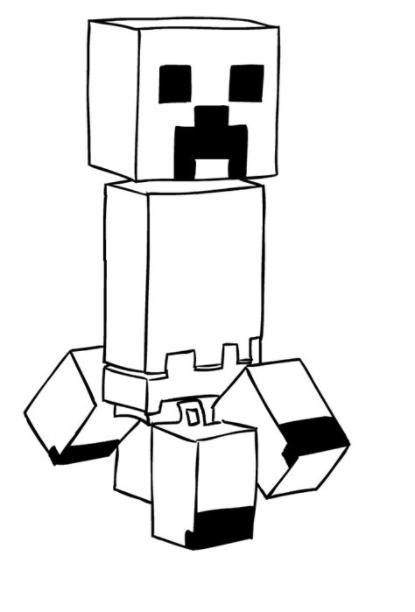 Dibujos De Minecraft Para Colorear E Imprimir: Dibujar y Colorear Fácil, dibujos de Un Creeper Kawaii, como dibujar Un Creeper Kawaii para colorear e imprimir