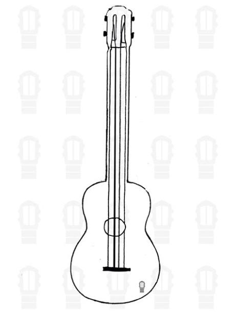 Instrumento Cuatro Venezolano para colorear - TuCuatro: Dibujar y Colorear Fácil, dibujos de Un Cuatro Musical, como dibujar Un Cuatro Musical para colorear e imprimir