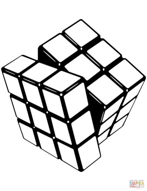 Cube Coloring Pages - Kidsuki: Dibujar Fácil, dibujos de Un Cubo De Rubik En 3D, como dibujar Un Cubo De Rubik En 3D para colorear e imprimir