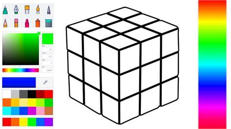 Como Pintar / Colorear un Cubo Rubiks en mi Compu con MS: Aprende como Dibujar y Colorear Fácil, dibujos de Un Cubo En Paint, como dibujar Un Cubo En Paint para colorear