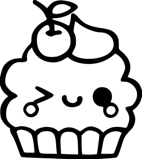 🥇 🥇 Dibujo de cupcake cereza kawaii para imprimir y: Dibujar Fácil, dibujos de Un Cupcake Kawaii, como dibujar Un Cupcake Kawaii para colorear e imprimir