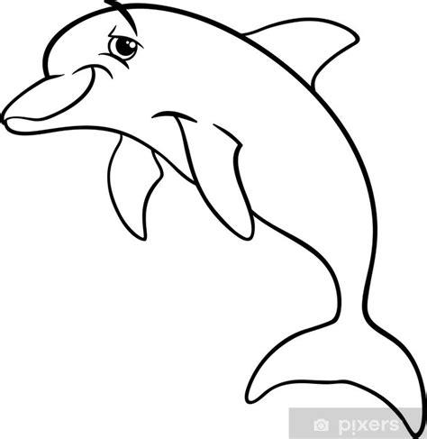 Vinilo Pixerstick Delfín de animales de dibujos animados: Aprender a Dibujar Fácil con este Paso a Paso, dibujos de Un Delfin En 3D, como dibujar Un Delfin En 3D para colorear e imprimir