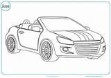 Dibujos de coches para colorear - Mundo Primaria: Aprende como Dibujar y Colorear Fácil con este Paso a Paso, dibujos de Un Descapotable, como dibujar Un Descapotable para colorear e imprimir