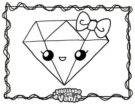 DIAMANTE KAWAII | Como dibujar un diamante. Cómo dibujar: Aprender como Dibujar y Colorear Fácil, dibujos de Un Diamante Kawaii, como dibujar Un Diamante Kawaii para colorear e imprimir