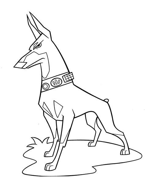 Dibujo para colorear - El collar eléctrico en el perro: Dibujar y Colorear Fácil, dibujos de Un Doberman, como dibujar Un Doberman paso a paso para colorear