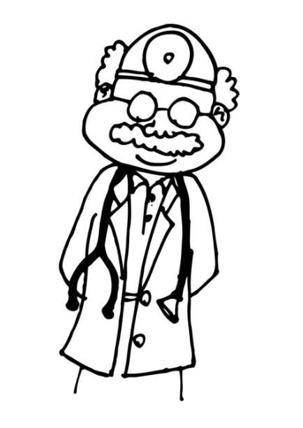 Dibujo para colorear Médico - Img 12132: Dibujar Fácil, dibujos de Un Doctor, como dibujar Un Doctor para colorear e imprimir