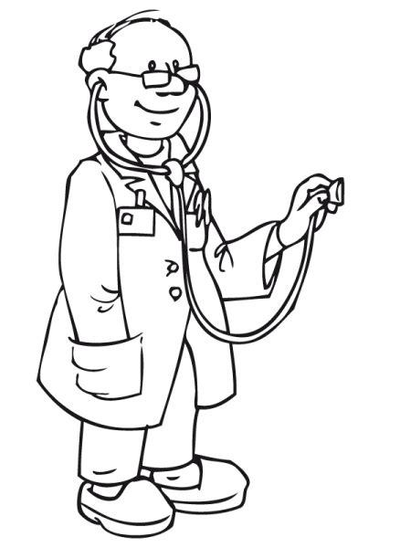 Imagen De Una Doctora Para Colorear: Aprender como Dibujar y Colorear Fácil, dibujos de Un Doctor, como dibujar Un Doctor paso a paso para colorear