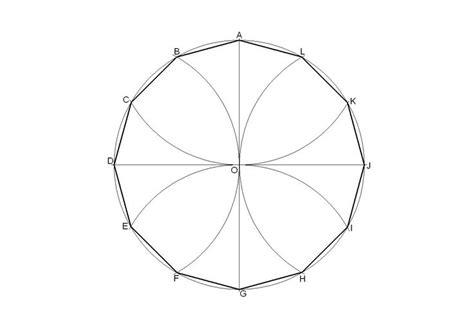 Dodecágono regular inscrito en una circunferencia (con: Dibujar y Colorear Fácil con este Paso a Paso, dibujos de Un Dodecagono Regular Inscrito En Una Circunferencia, como dibujar Un Dodecagono Regular Inscrito En Una Circunferencia para colorear e imprimir