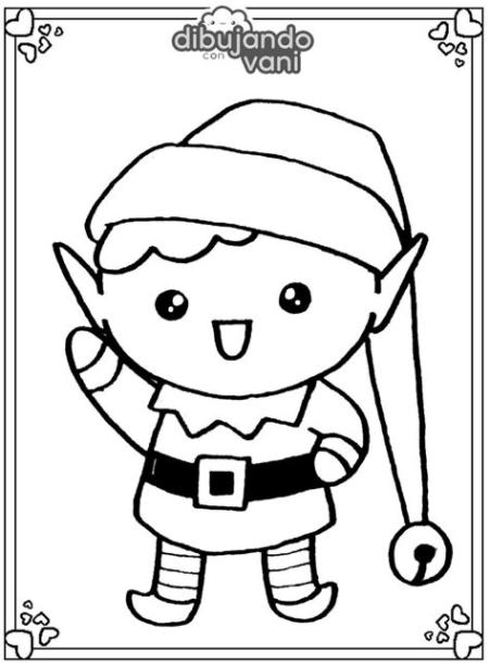 Dibujo de un duende de navidad para imprimir - Dibujando: Dibujar y Colorear Fácil, dibujos de Un Duende De Navidad, como dibujar Un Duende De Navidad paso a paso para colorear