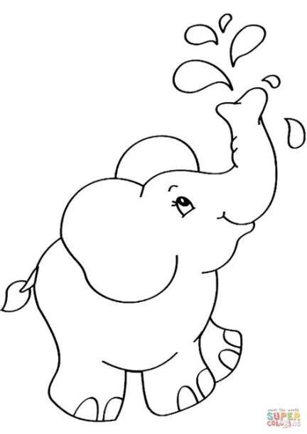 Dibujo de Elefante de dibujos animados para colorear: Aprender como Dibujar Fácil con este Paso a Paso, dibujos de Un Elefante Animado, como dibujar Un Elefante Animado para colorear e imprimir