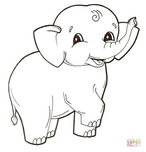 Elefante Bebe Animado Para Colorear - páginas para colorear: Dibujar y Colorear Fácil, dibujos de Un Elefante Animado, como dibujar Un Elefante Animado paso a paso para colorear