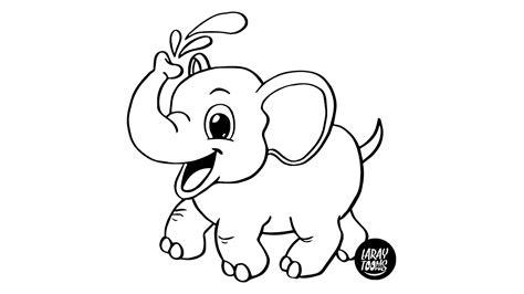 Elefante Bebé para Colorear - Dibujando con LarayToons: Dibujar y Colorear Fácil con este Paso a Paso, dibujos de Un Elefante Bebe, como dibujar Un Elefante Bebe paso a paso para colorear