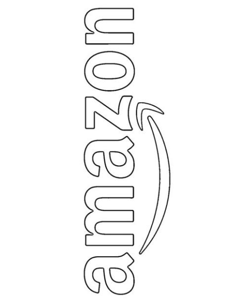 Dibujos para colorear Logo de Amazon | Dibujosparaimprimir.es: Dibujar y Colorear Fácil con este Paso a Paso, dibujos de Un Eslogan, como dibujar Un Eslogan para colorear